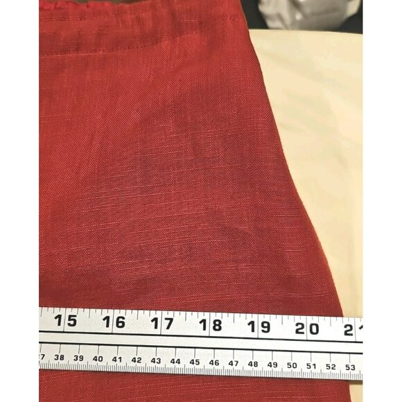 Francesca Mammoliti Red Brick Wide Leg Linen Drawstring Pants Women Sz 14 - Picture 8 of 12